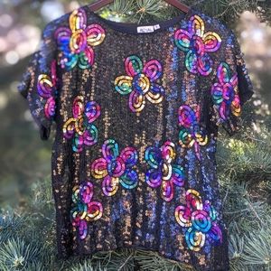 Vintage Sequined Disco Top
